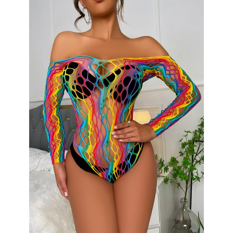 CS Series Fun Underwear Rainbow Colorful Mesh