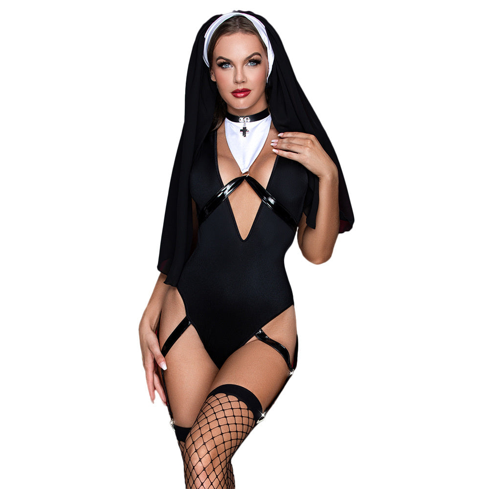 JSY Halloween role-playing nun costume makeup dance performance uniform fun lingerie 7909
